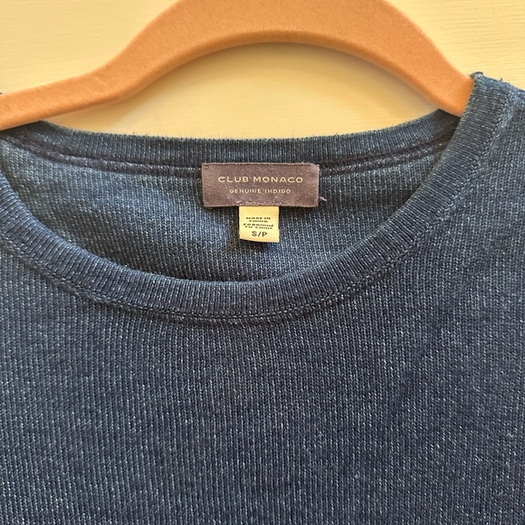 Club Monaco Blue Crewneck Cotton Pullover Sweater. Size Small - Picture 2 of 5